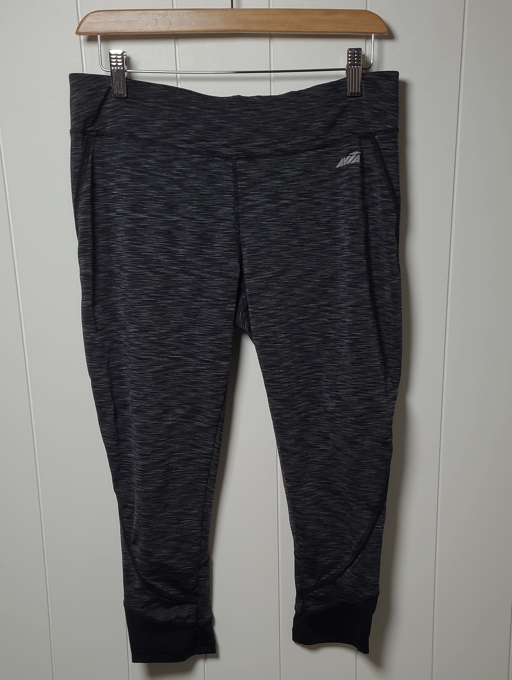 Avia Leggiings Tights Cropped Womens Large Activewear Exercise Black